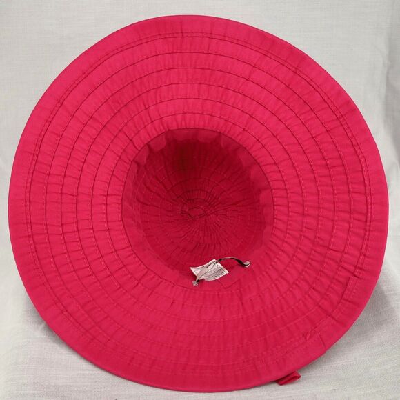 Disney Parks Hat Womens Size Adult Pink Wide Brim Foldable Logo Ribbon Bow - Picture 12 of 13
